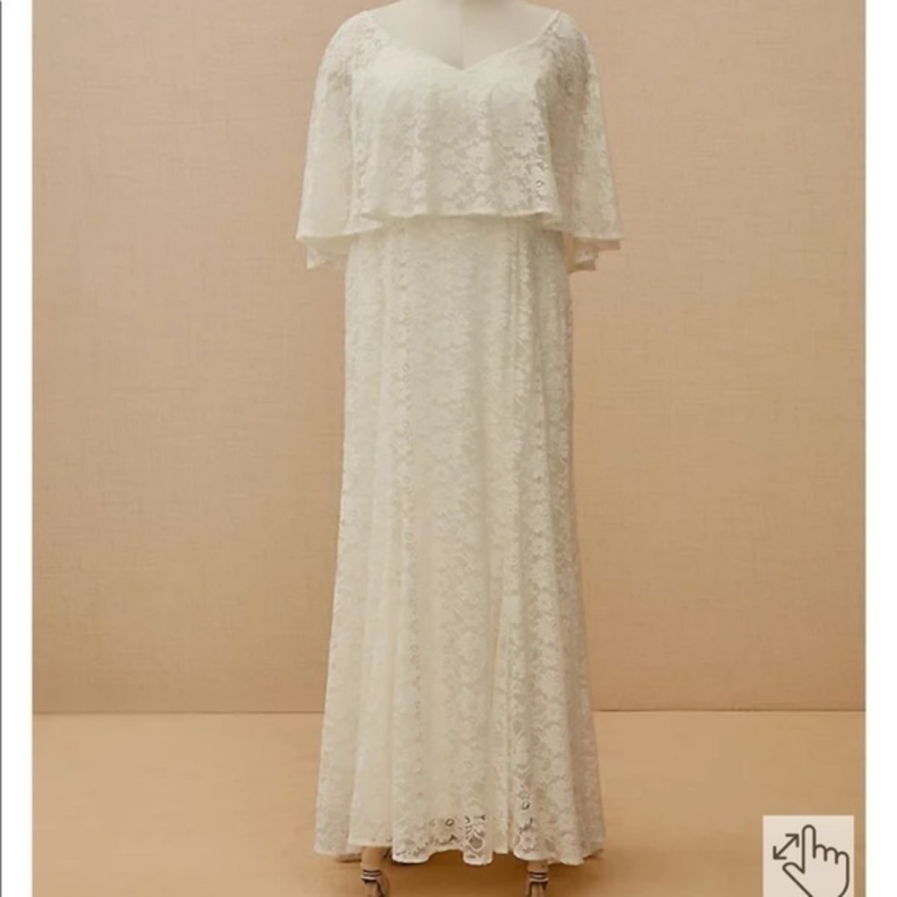 TORRID IVORY LACE CAPELET WEDDING DRESS - Picture 4 of 6